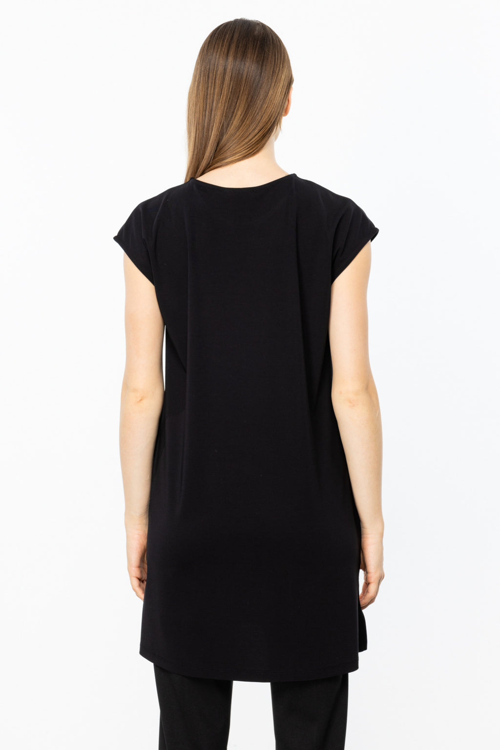 On Kadın Oversize Midi Bluz - Minimalist Stil, Kısa Kol