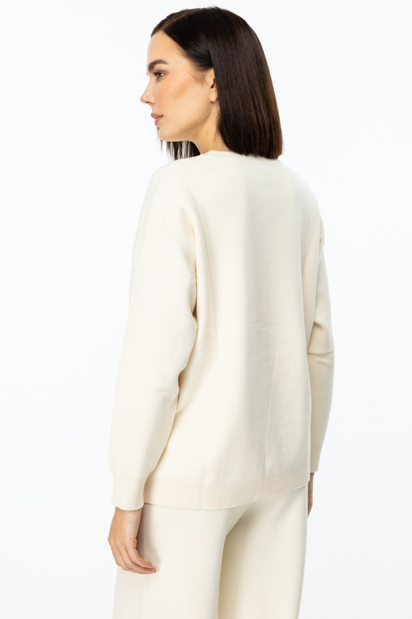 On Kadın Oversize Uzun Kol Minimalist Kazak - Günlük Kullanım İçin İdeal