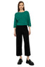 On Kadın Minimalist Midi Crop Pantolon - Yüksek Bel Geniş Paça
