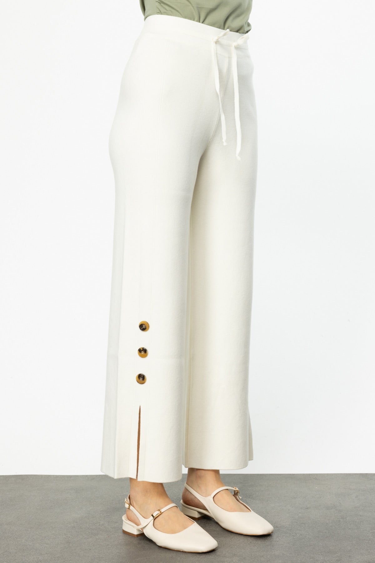 On Minimalist Oversized Midi Kadın Pantolon - Yüksek Bel Secondary image