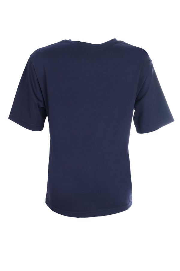 On Oversize Nakışlı Kısa Kol Kadın Bluz - Minimalist Tarz