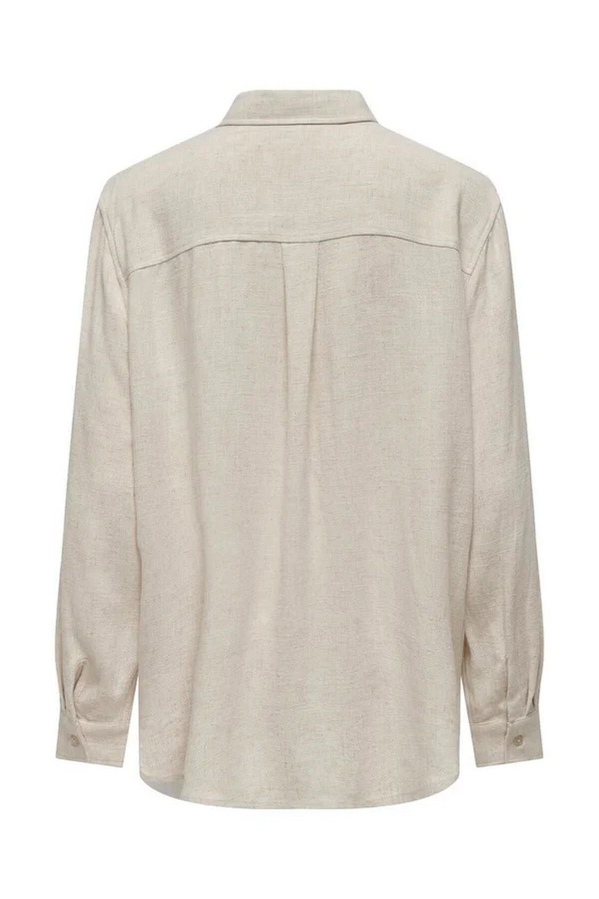 Only Minimalist Oversize Uzun Kol Gömlek Yaka Günlük Gömlek