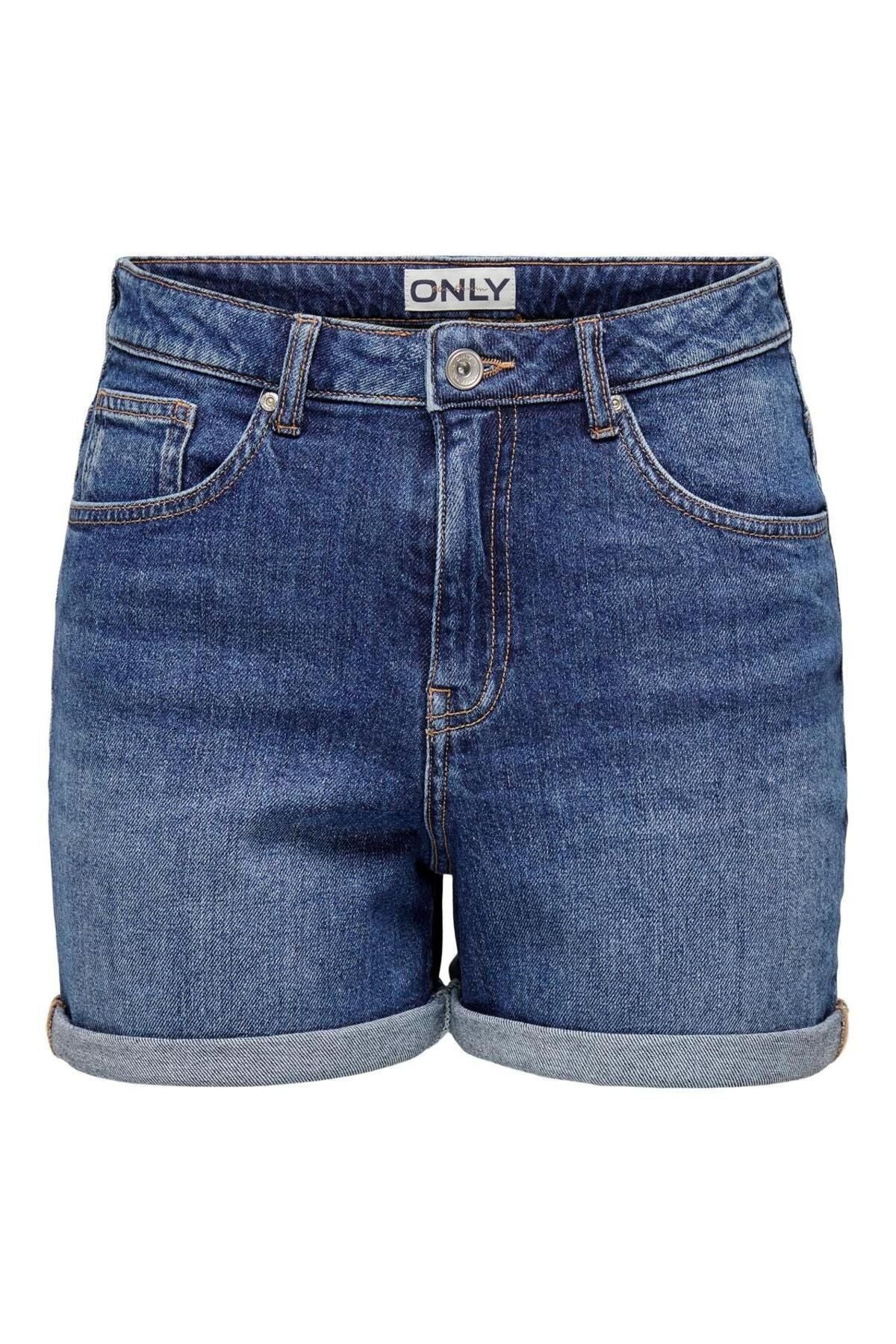 Only Yüksek Bel Mini Denim Şort - Minimalist Günlük Stil - Hızlı Kargo