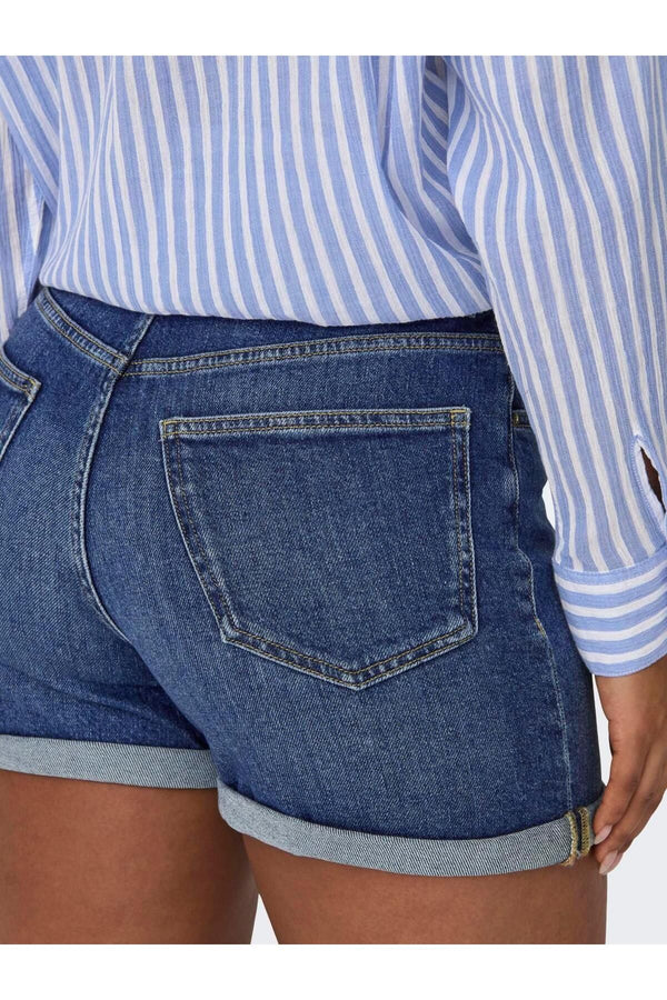 Only Yüksek Bel Mini Denim Şort - Minimalist Günlük Stil - Hızlı Kargo