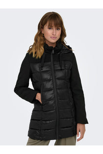 Only Midi Kapüşonlu Şişme Kaban - Oversize Minimalist Kışlık