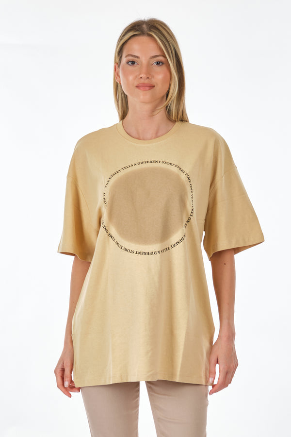 Only Oversize Minimalist Kadın T-Shirt - Kısa Kol - Günlük