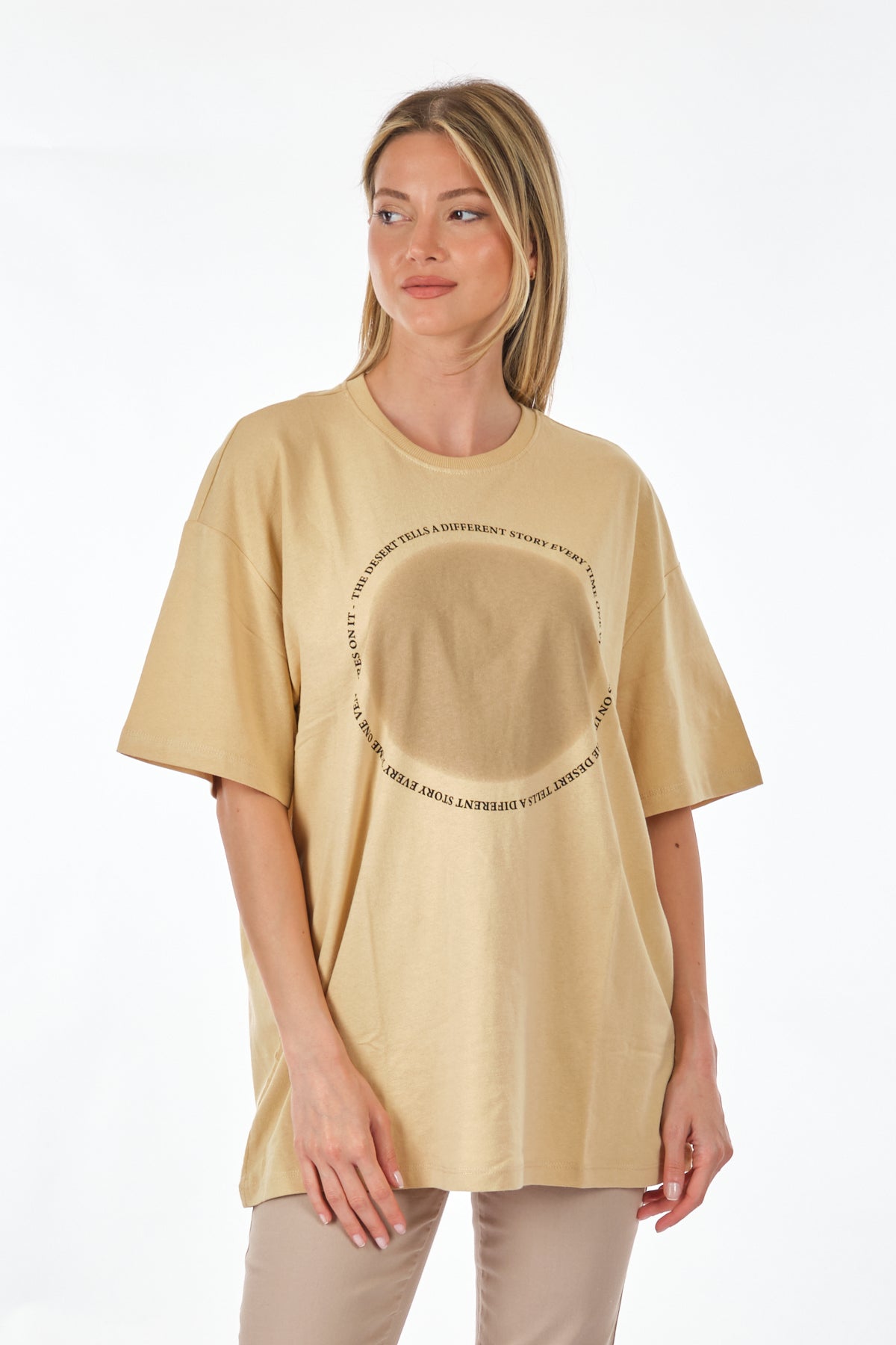 Only Oversize Minimalist Kadın T-Shirt - Kısa Kol - Günlük