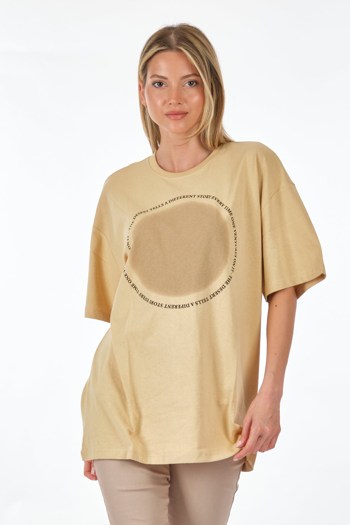 Only Oversize Minimalist Kadın T-Shirt - Kısa Kol - Günlük