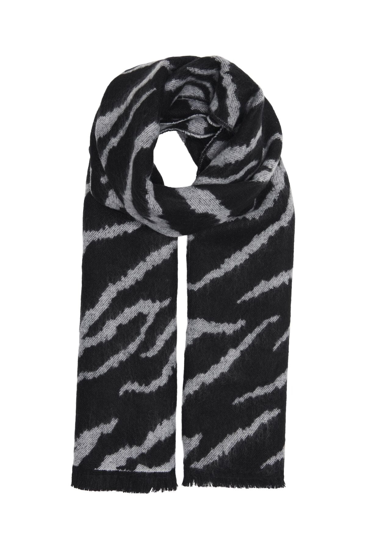 Only Oversize Zebra Desenli Atkı - Kışlık Şal