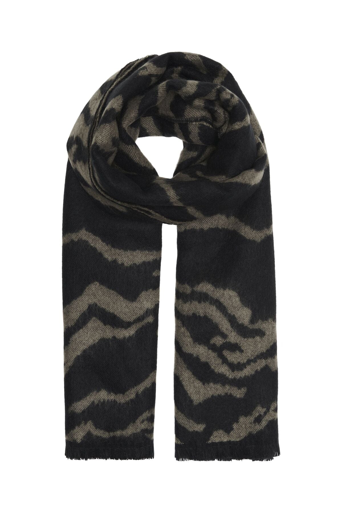 Only Oversize Zebra Desenli Atkı - Kışlık Şal Main image