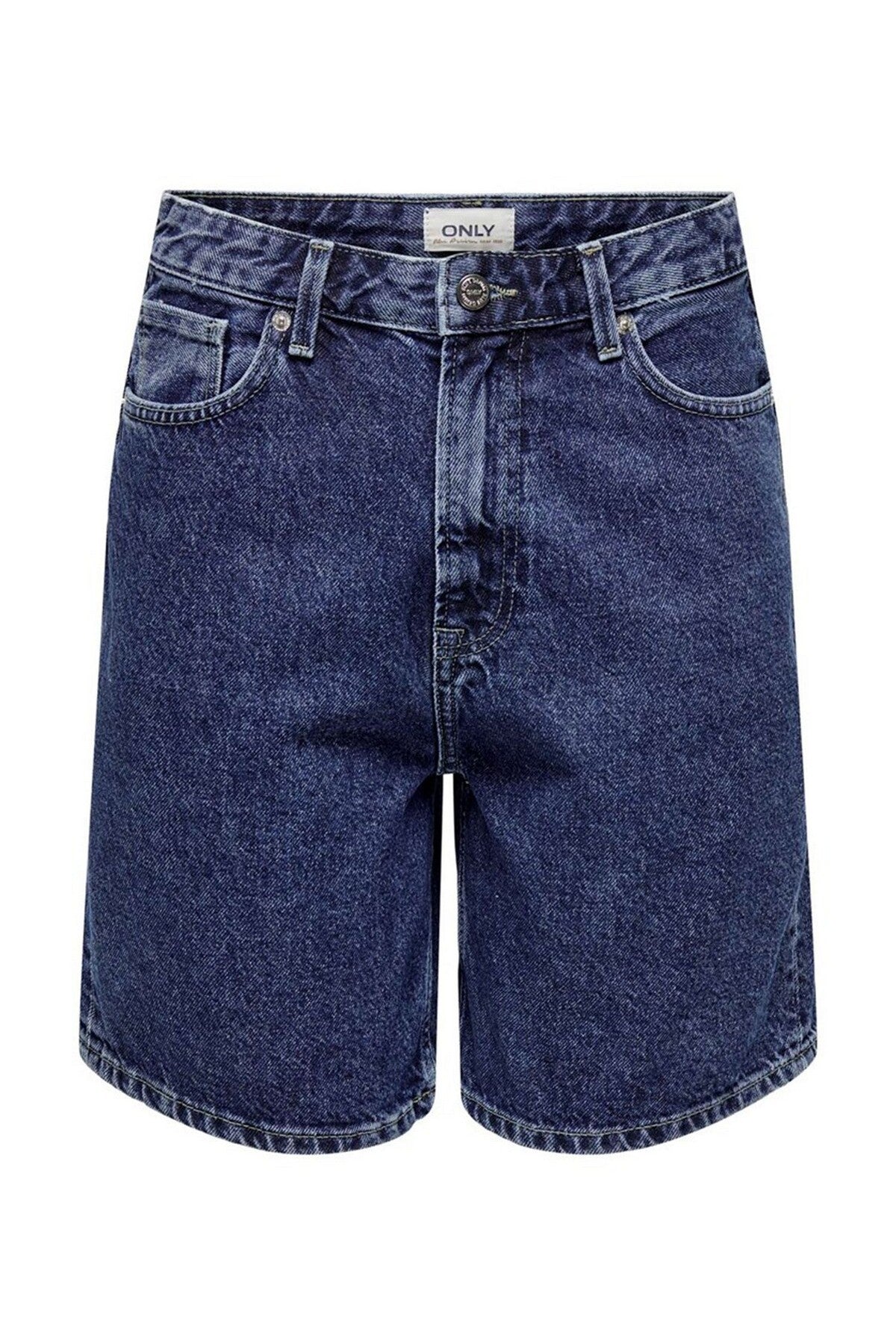Only Yüksek Bel Midi Denim Şort - Vintage Tarzı - Günlük Kullanım Main image