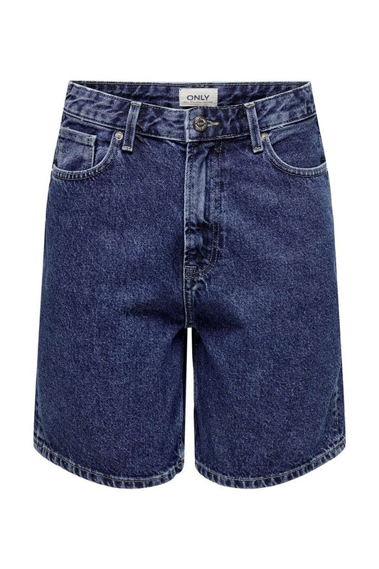 Only Yüksek Bel Midi Denim Şort - Vintage Tarzı - Günlük Kullanım