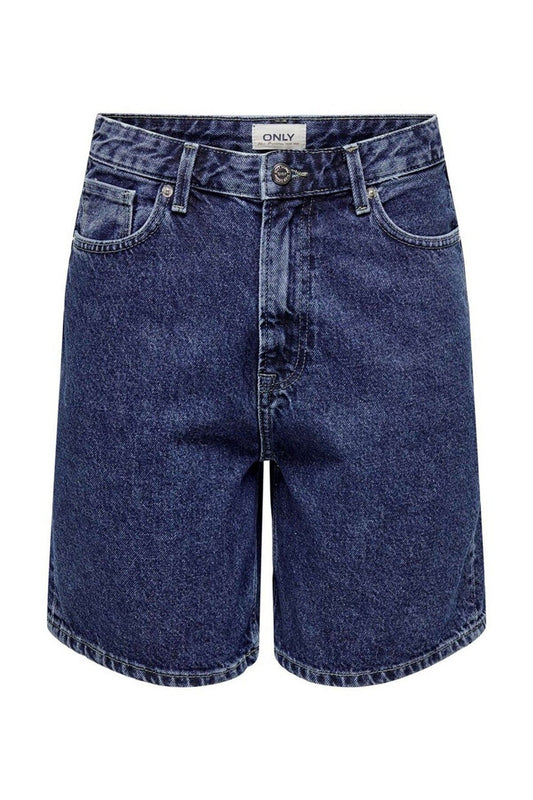 Only Yüksek Bel Midi Denim Şort - Vintage Tarzı - Günlük Kullanım