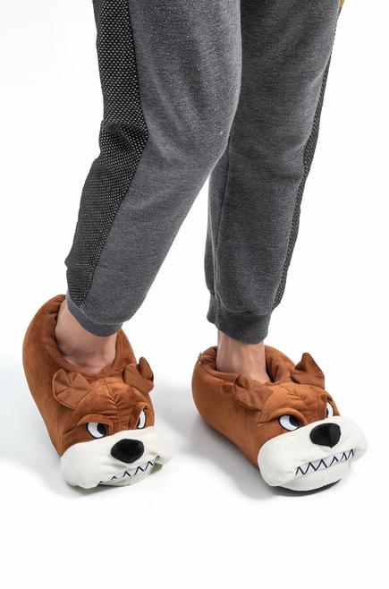 Twigy Bulldog Desenli Sıcak Kışlık Kadın Ev Terliği Main image