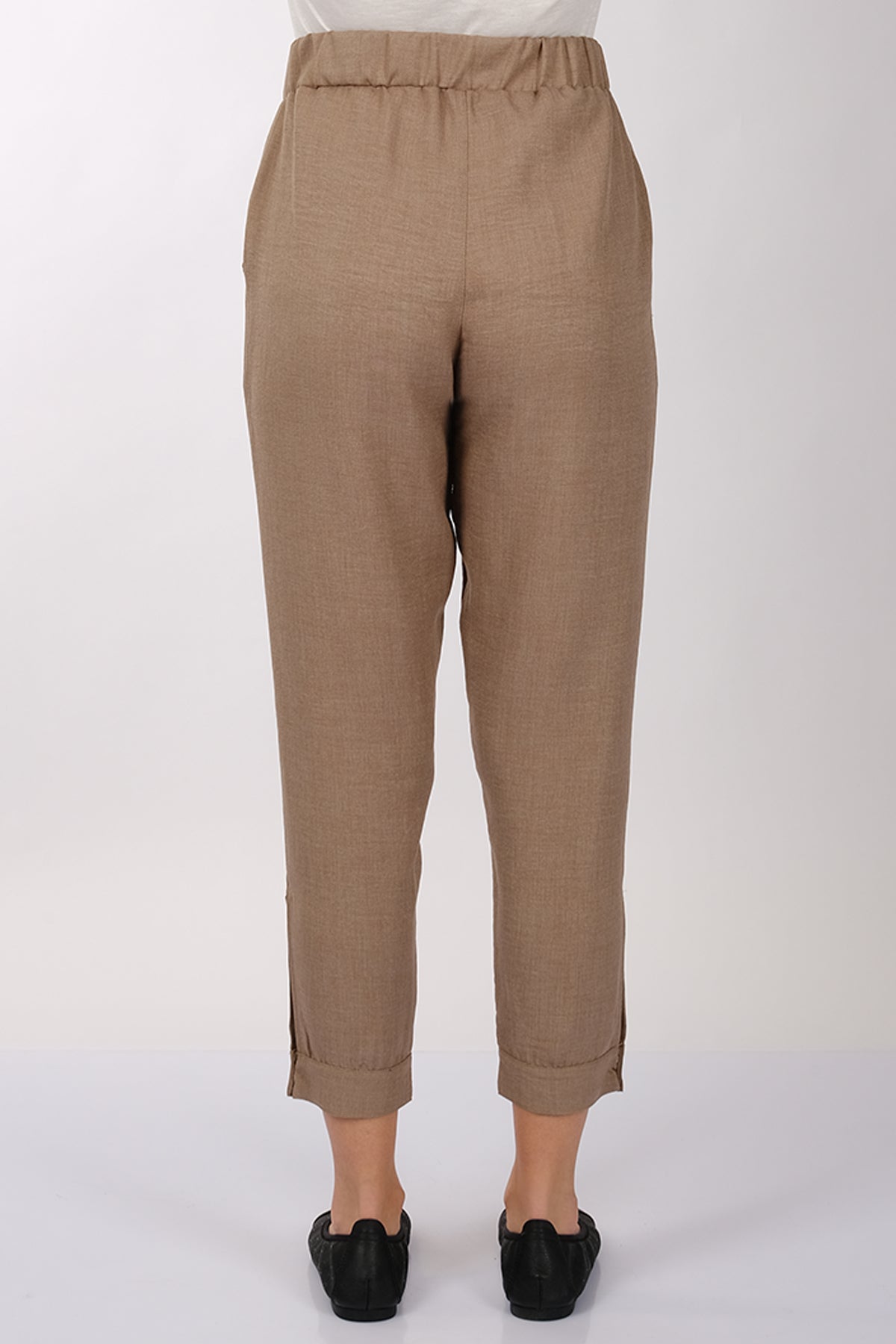 Daido Minimalist Keten Crop Pantolon - Yüksek Bel 7/8 Boy