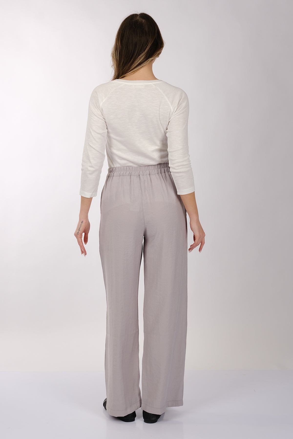 Daido Minimalist Yüksek Bel Bol Paça Kadın Pantolon - Günlük & Ofis