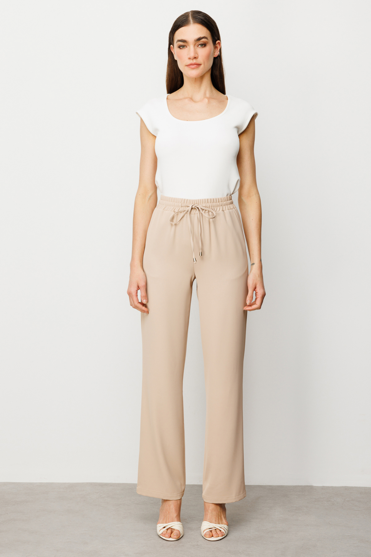Ekol Minimalist Oversize Kadın Pantolon - Yüksek Bel - Rahat Main image