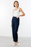 Ekol Minimalist High-Waisted Midi Women's Trousers - Casual & Office Chic
