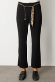 Ekol Slit Hem Pants with Chain Belt