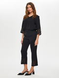 Women's Slim Fit Trousers with Holes in the Hem - Faik Sönmez