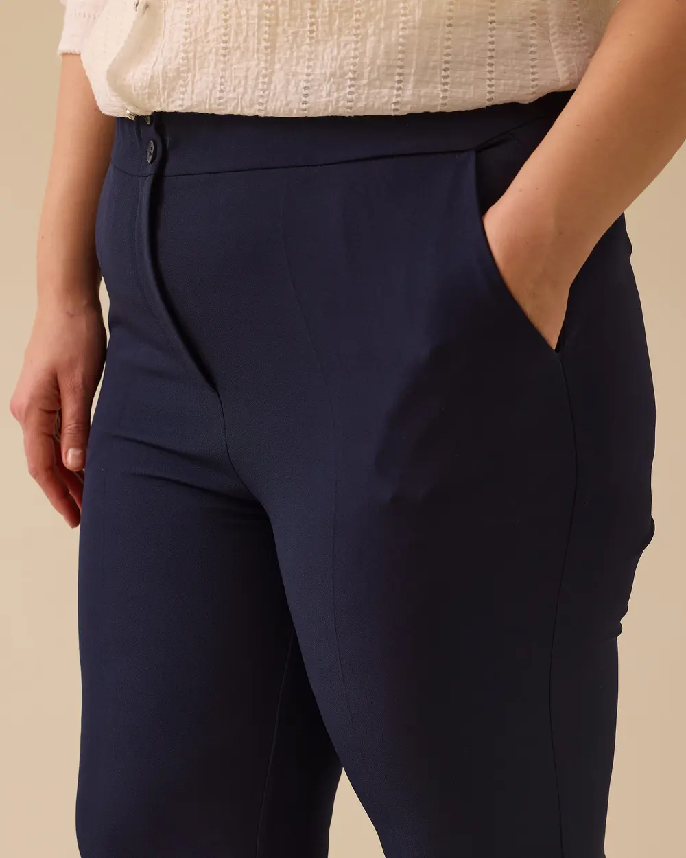 Büyük Beden Beli Büzgülü Duble Paça Pantolon Gala-Xi Secondary image