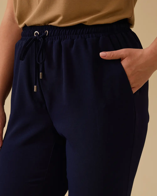 Gala-xi Minimalist Women's Trousers - High Waist Midi - Everyday Chic