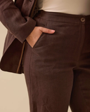 Gala-xi Minimalist High-Waisted Wide-Leg Linen Trousers - Casual & Chic