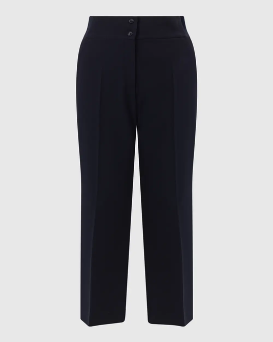 Plus Size Double Button Ankle Length Trousers