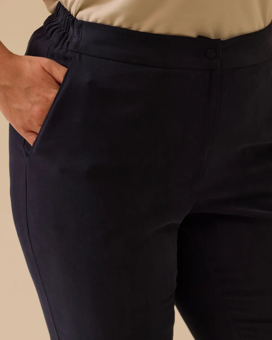 Plus size full-length classic fit trousers with pockets Gala-Xi