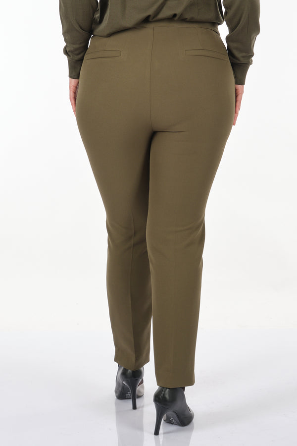 Garni Minimalist Yüksek Bel Kadın Pantolon - Günlük & İş