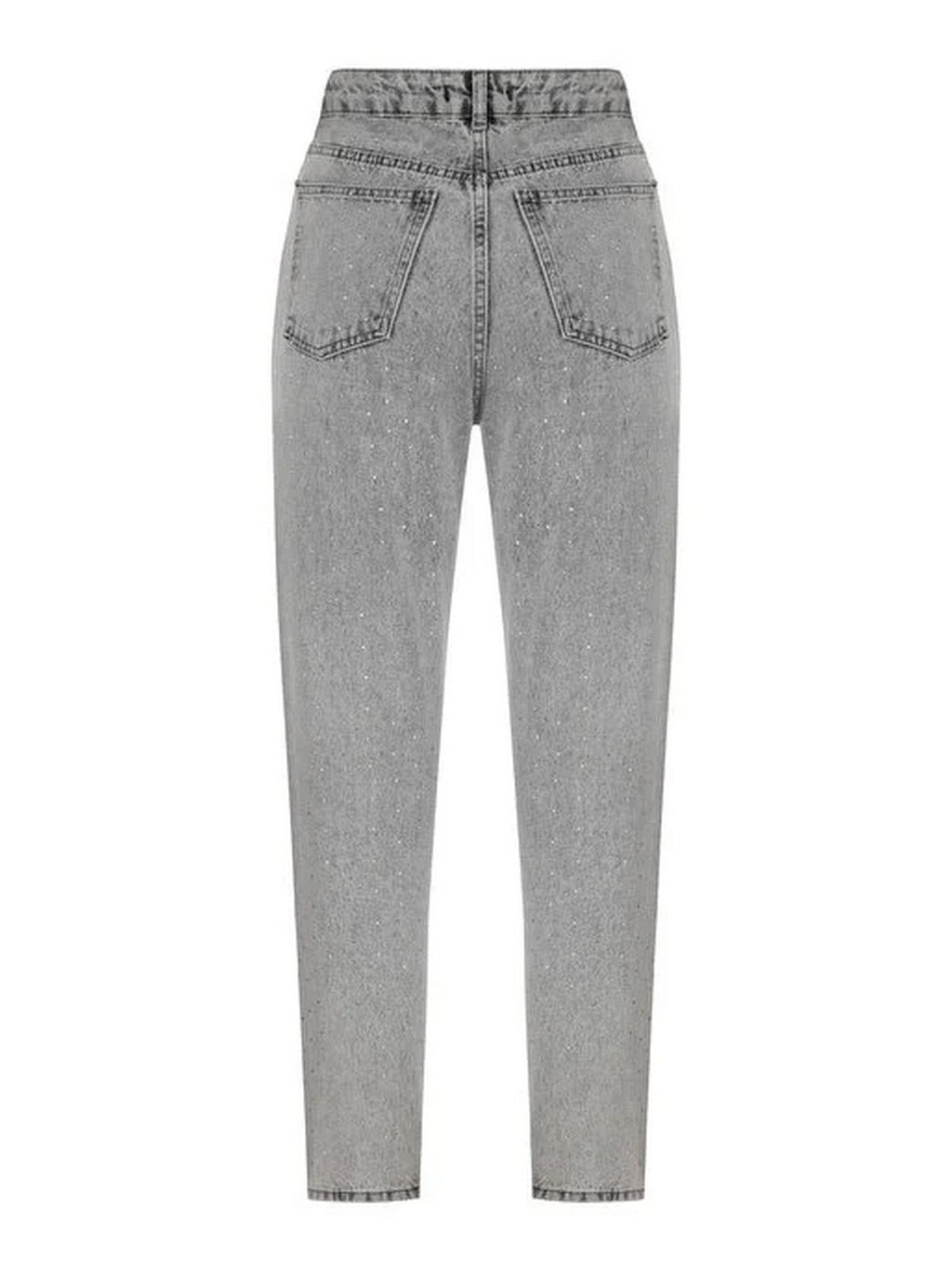 Nocturne Minimalist Taş Detaylı Midi Mom Jean Kadın Pantolon