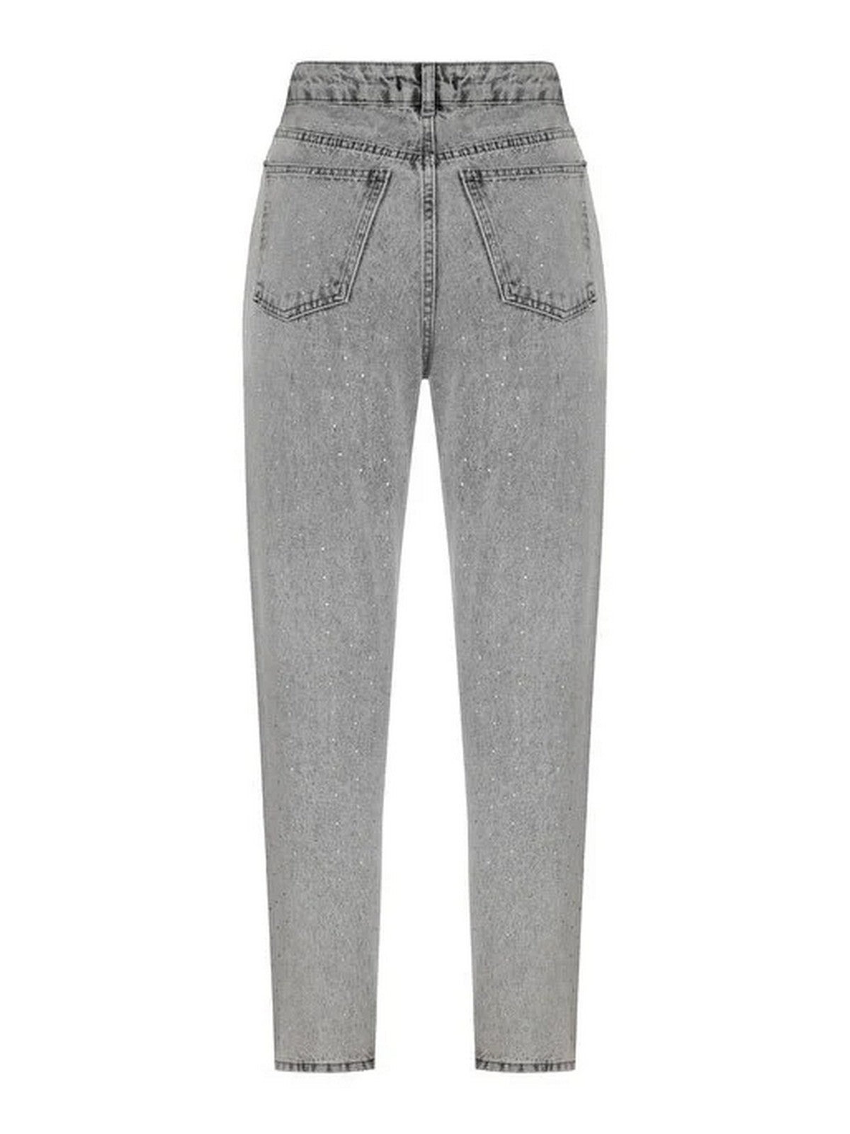 Nocturne Minimalist Taş Detaylı Midi Mom Jean Kadın Pantolon