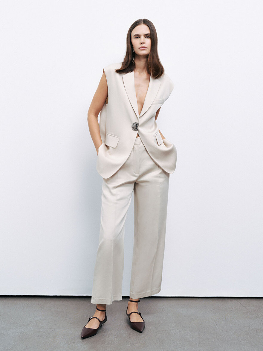 Nocturne Minimalist Crop Pantolon - Günlük & Ofis Şıklığı