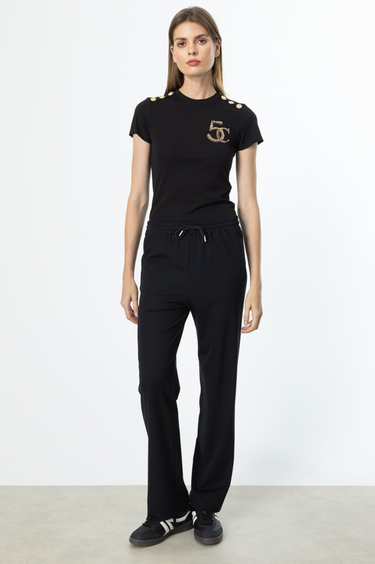 On Bol Paça Beli Lastikli Pantolon