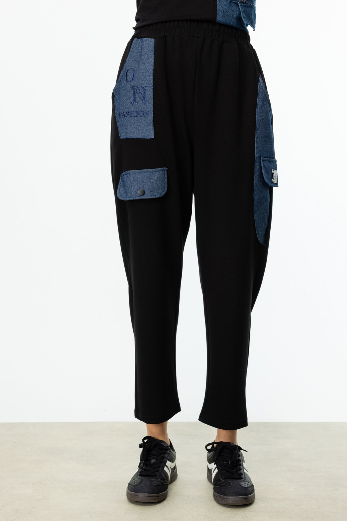 On Beli Lastikli Denim Detaylı Pantolon Secondary image