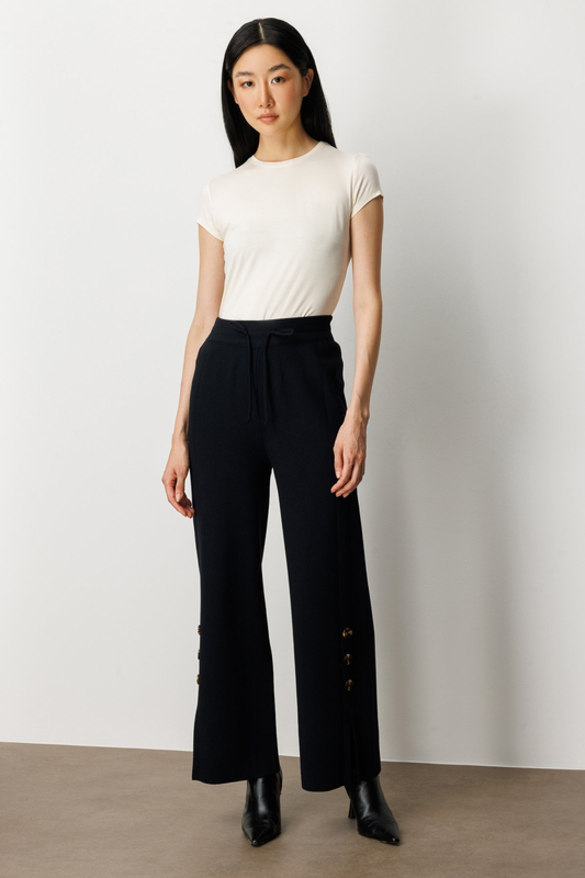Buttoned Knit Trousers