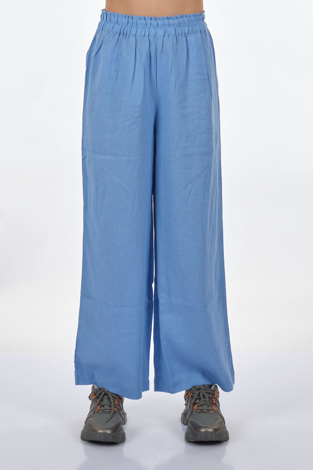 Only Minimalist Yüksek Bel Geniş Paça Keten Pantolon - Rahat ve Şık
