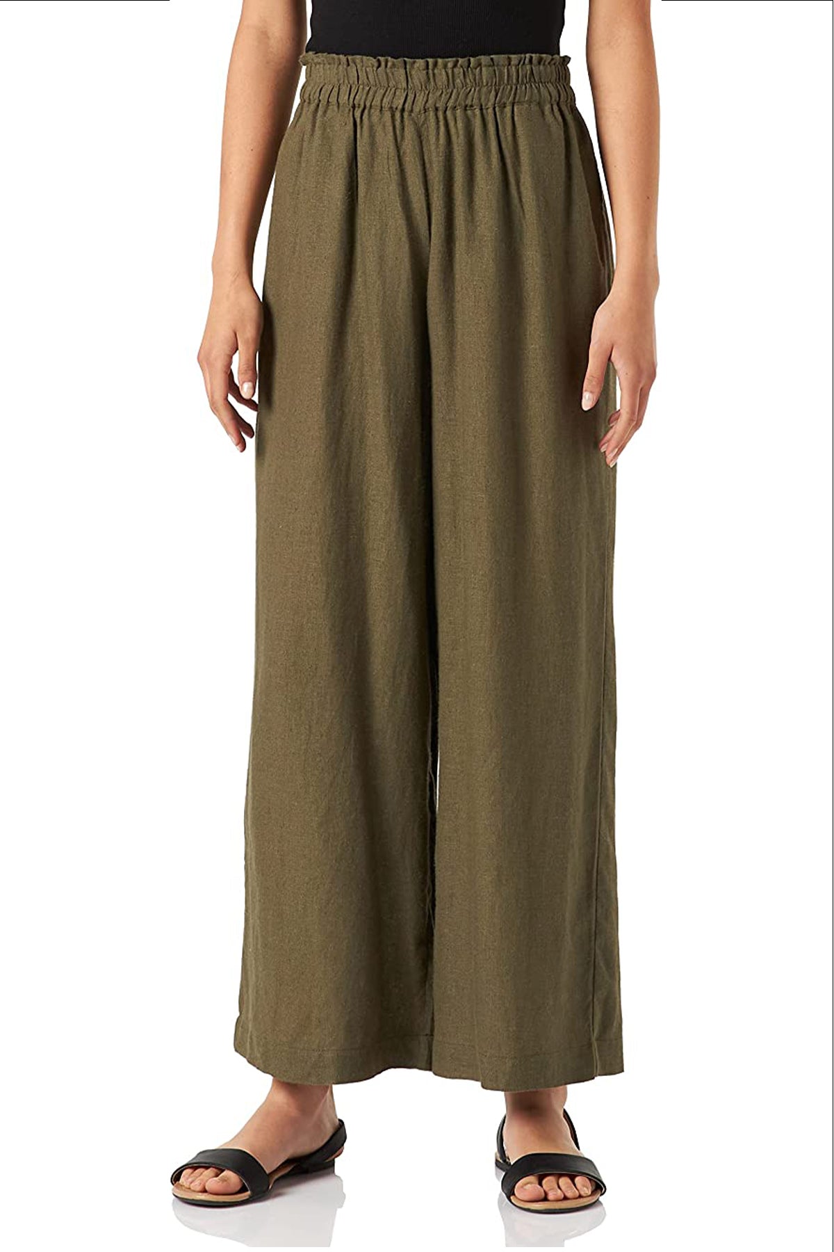 Only Minimalist Yüksek Bel Geniş Paça Keten Pantolon - Rahat ve Şık Secondary image
