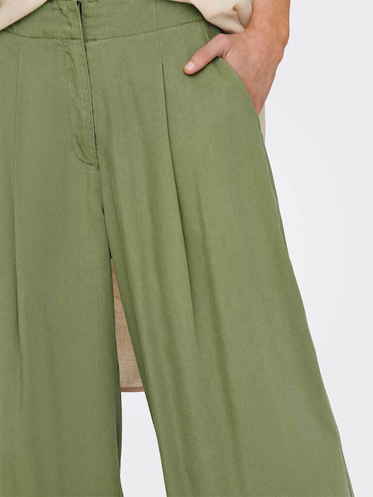 Only Oversize Pileli Keten Pantolon - Geniş Paça - Minimalist