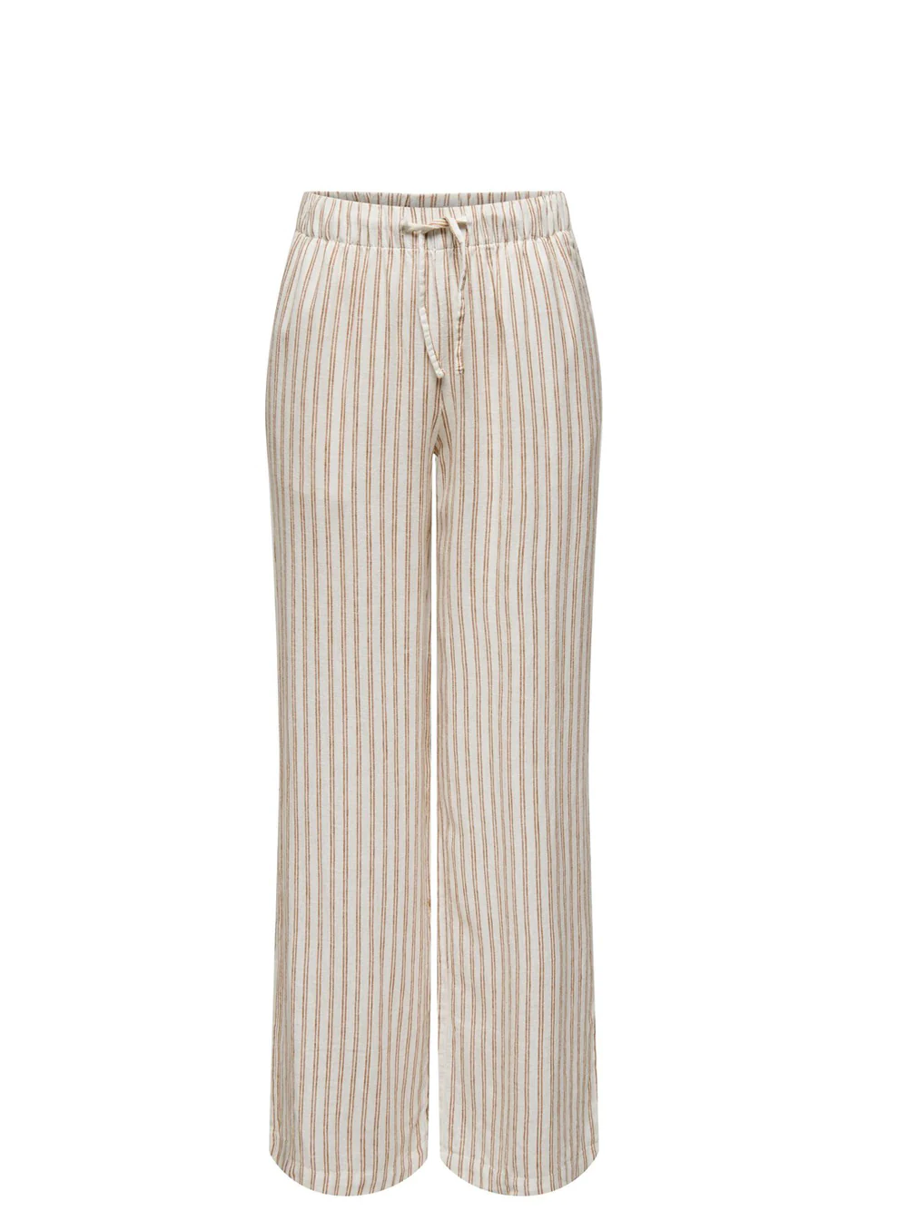Only Minimalist Çizgili Keten Pantolon - Geniş Paça - Rahat ve Şık Main image