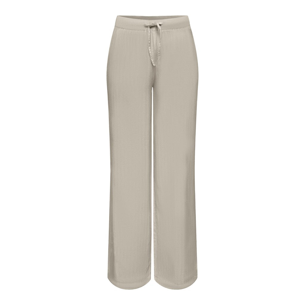 Only Minimalist Çizgili Keten Pantolon - Geniş Paça - Rahat ve Şık