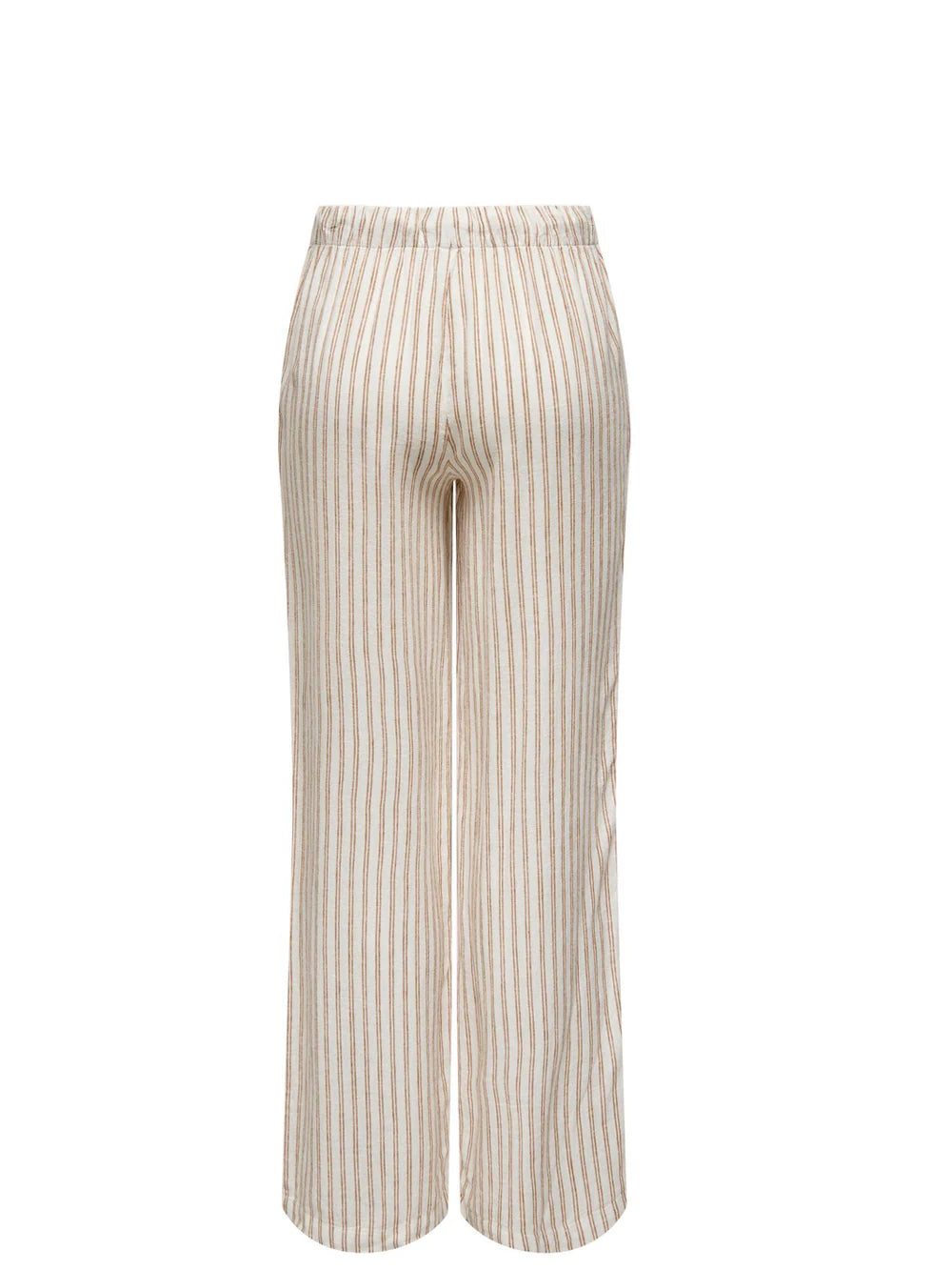 Only Minimalist Çizgili Keten Pantolon - Geniş Paça - Rahat ve Şık