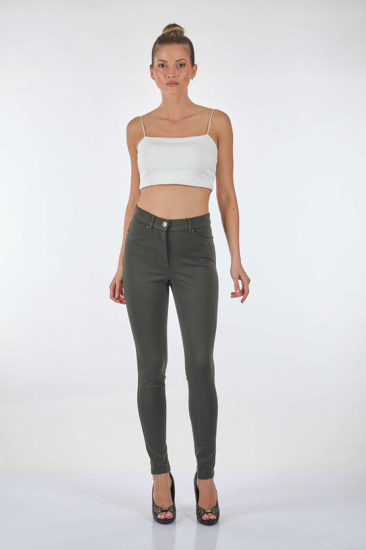 Seleste Yüksek Bel Slim Fit Kadın Pantolon - Günlük Kullanım Main image