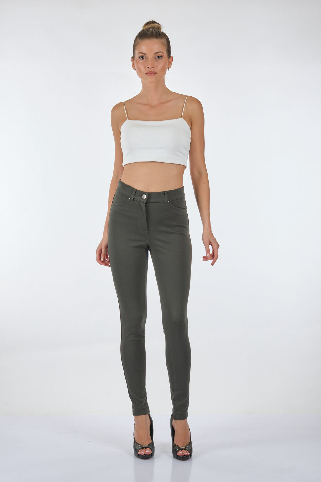 Seleste Yüksek Bel Slim Fit Kadın Pantolon - Günlük Kullanım