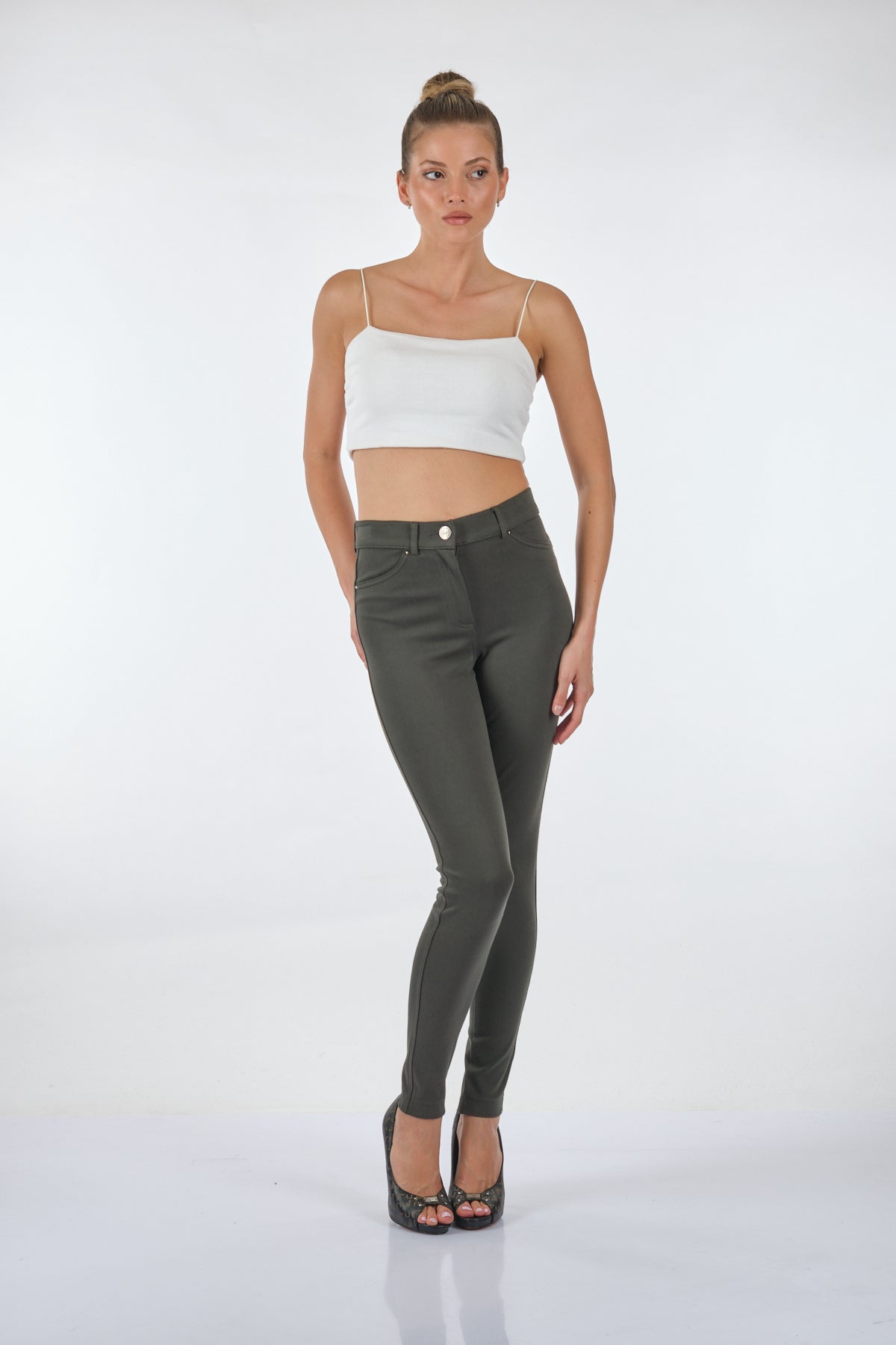 Seleste Yüksek Bel Slim Fit Kadın Pantolon - Günlük Kullanım