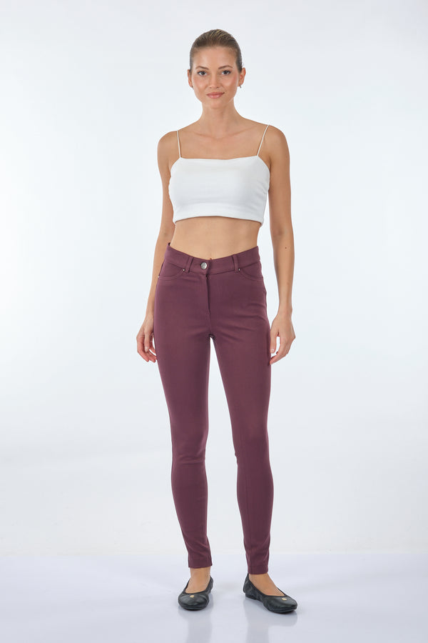 Seleste Yüksek Bel Slim Fit Kadın Pantolon - Günlük Kullanım