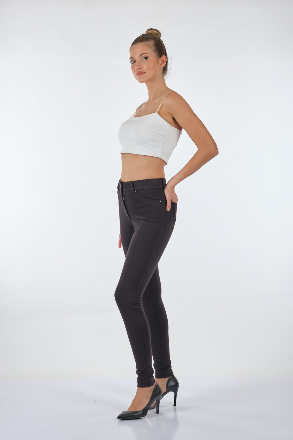 Seleste Yüksek Bel Slim Fit Kadın Pantolon - Günlük Kullanım