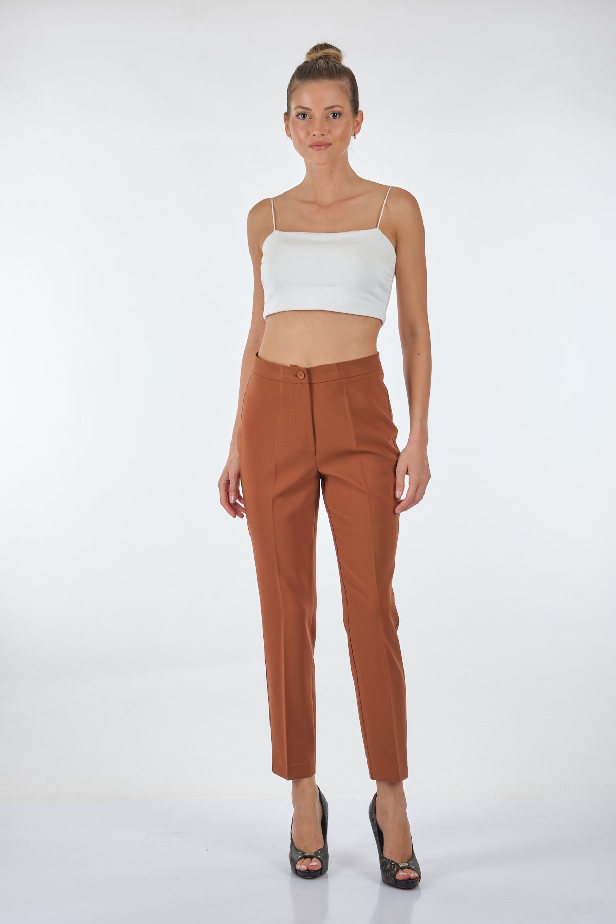 Seleste Minimalist Yüksek Bel 7/8 Kadın Pantolon - Modern Kesim, Günlük & İş Main image