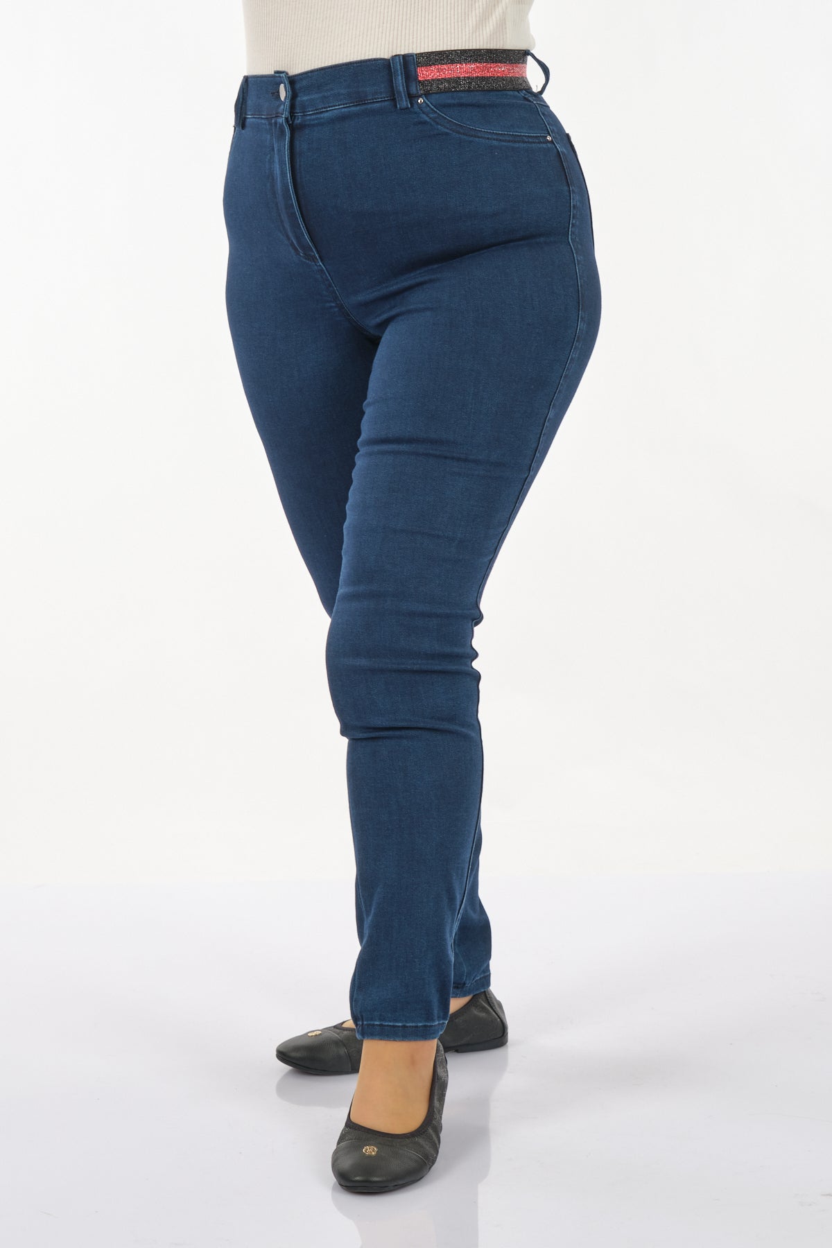 Seleste Minimalist Yüksek Bel Dar Paça Jean Pantolon - Günlük Kullanım Main image