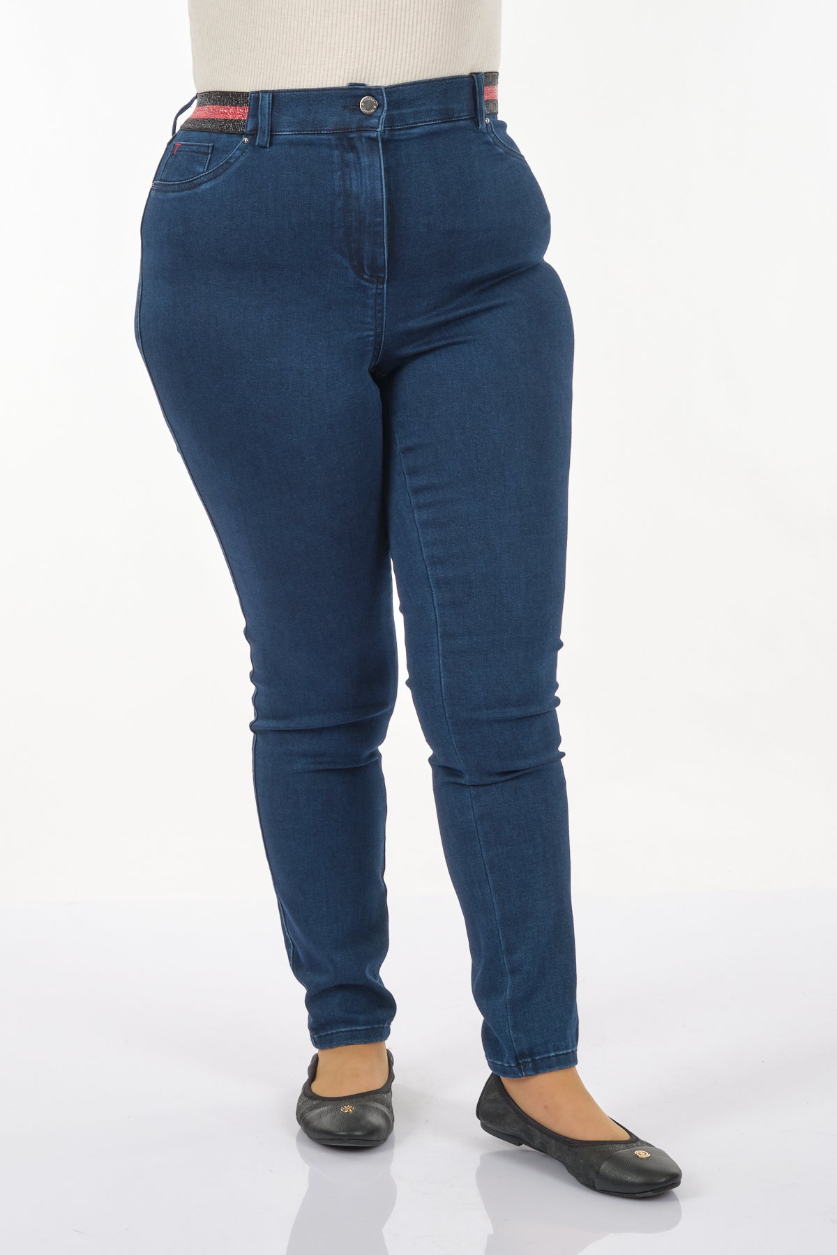 Seleste Minimalist Yüksek Bel Dar Paça Jean Pantolon - Günlük Kullanım Secondary image